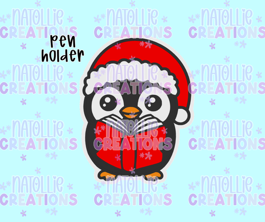 Christmas Penguin Pen Holder
