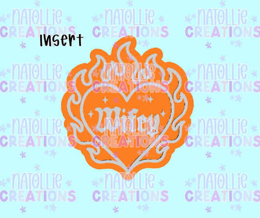 Wifey Heart On Fire Insert Freshie Silicone Mold