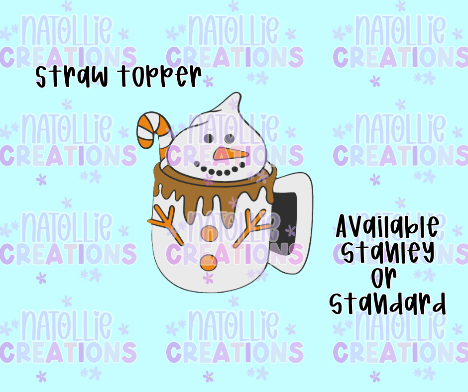 Snowman Mug Straw Topper