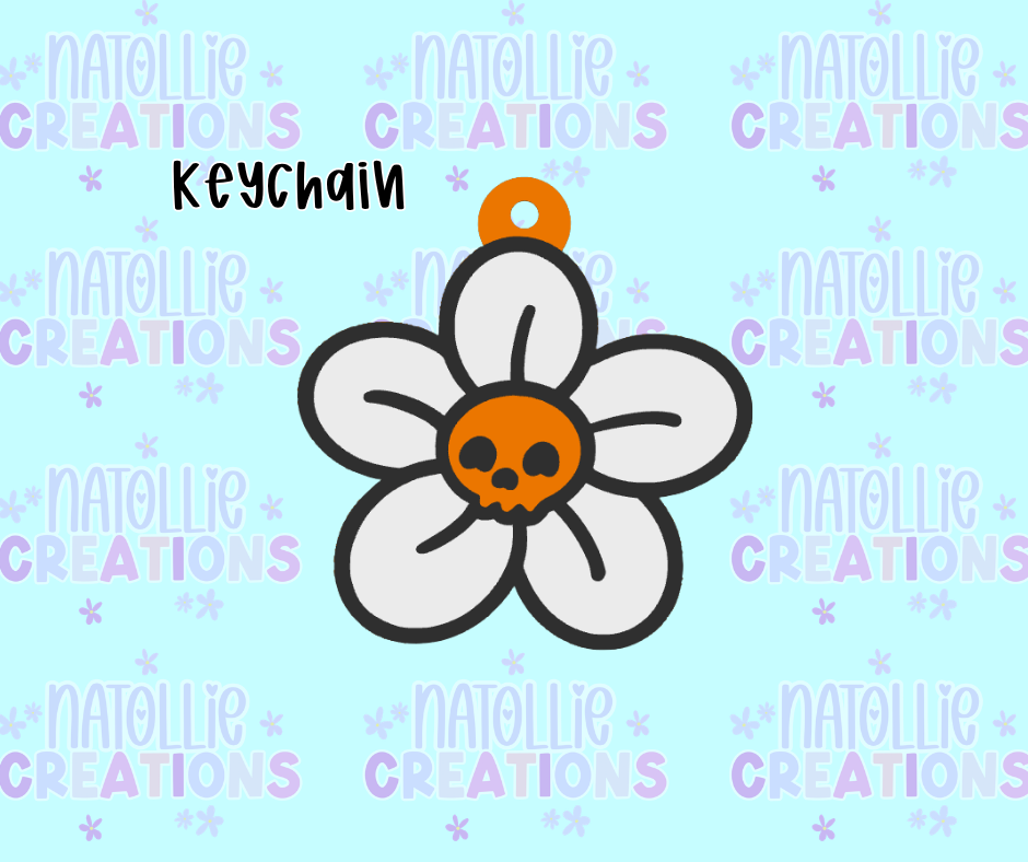 Skull Flower Keychain
