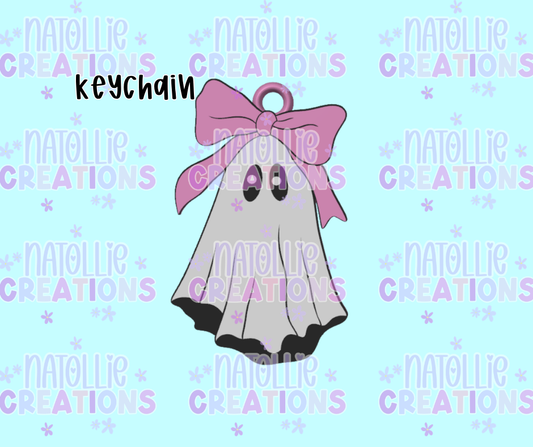 Ghost W/ Bow Keychain
