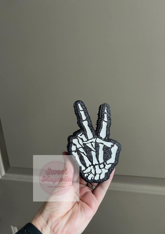 Skeleton Peace Hand Freshie Silicone Mold