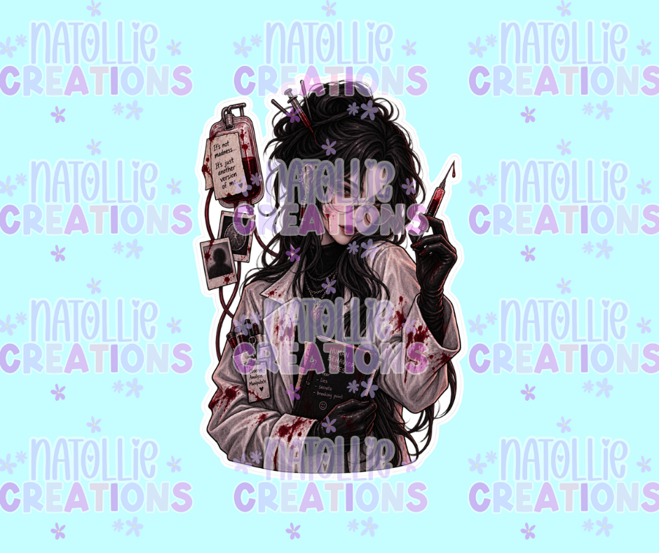 Goth Nurse Die Cut Sticker