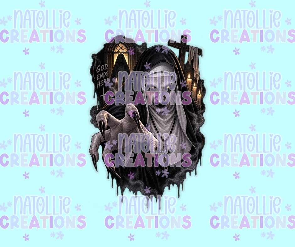 Creepy Nun Die Cut Sticker