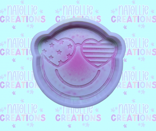 Stars & Stripes Glasses Smiley Freshie Silicone Mold