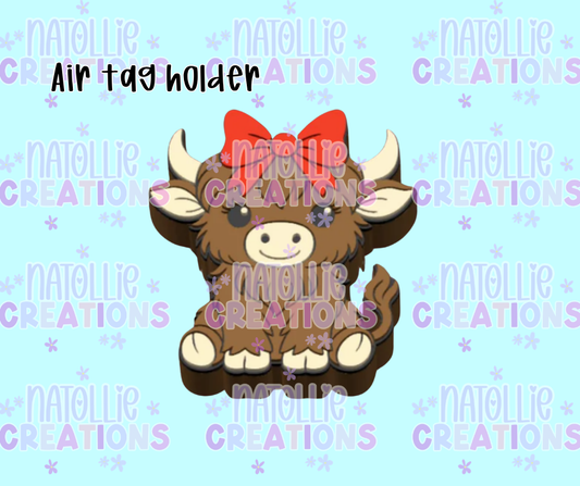 Bow Highland Air Tag Holder Keychain