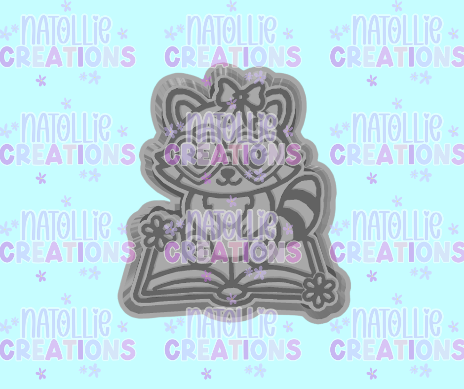 Bookish Raccoon Freshie Silicone Mold