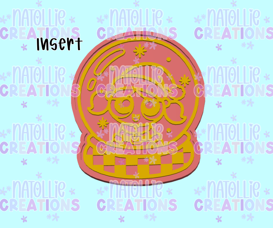 Bubbles Checkered Snowglobe Insert Freshie Silicone Mold