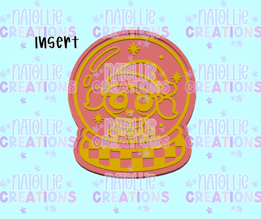 Bubbles Checkered Snowglobe Insert Freshie Silicone Mold