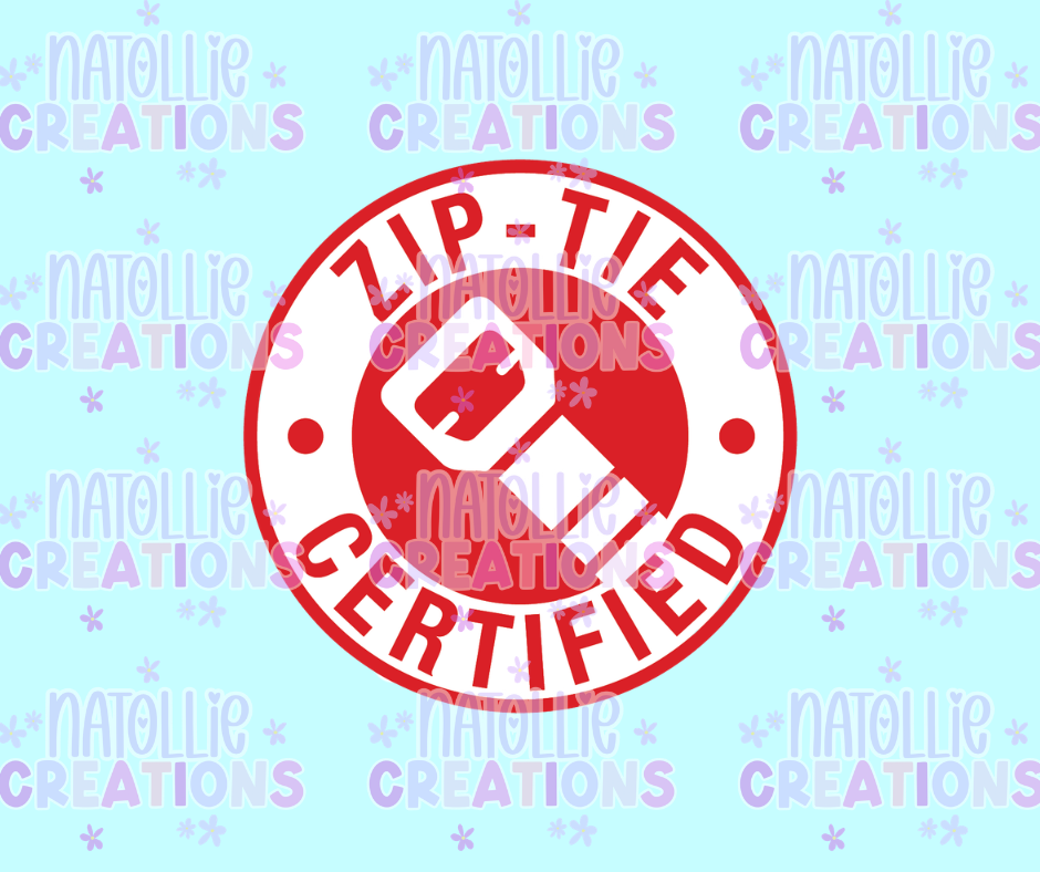 Zip Tie Certified Die Cut Sticker