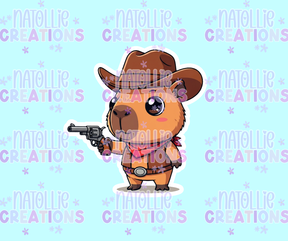 Western Capybara Die Cut Sticker