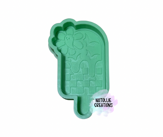 Checkered Bat / Ghost Flower Popsicle Freshie Silicone Mold