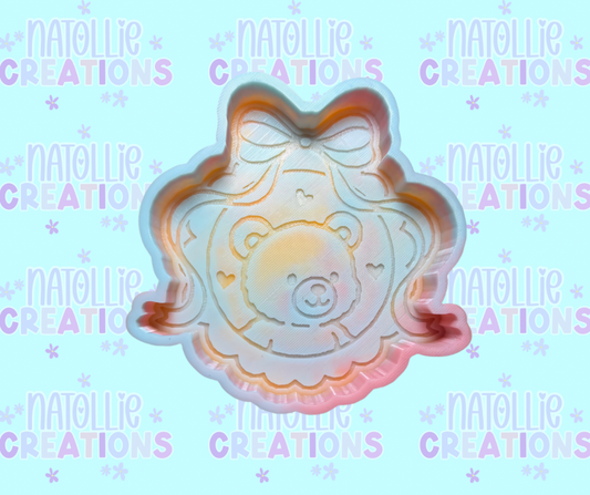 Scalloped Frame Bear Freshie Silicone Mold