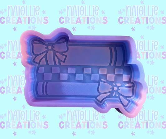 Checkered Bookstack Freshie Silicone Mold