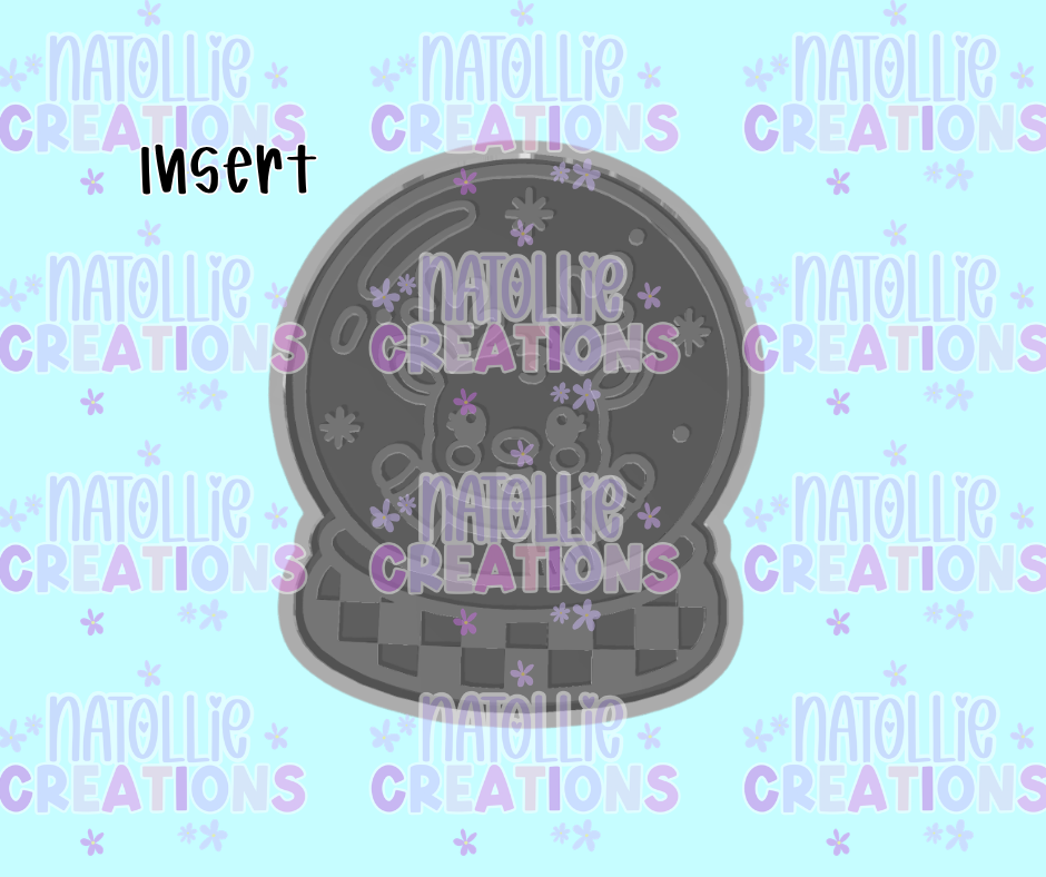 Reindeer Checkered Snowglobe Insert Freshie Silicone Mold