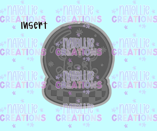 Reindeer Checkered Snowglobe Insert Freshie Silicone Mold