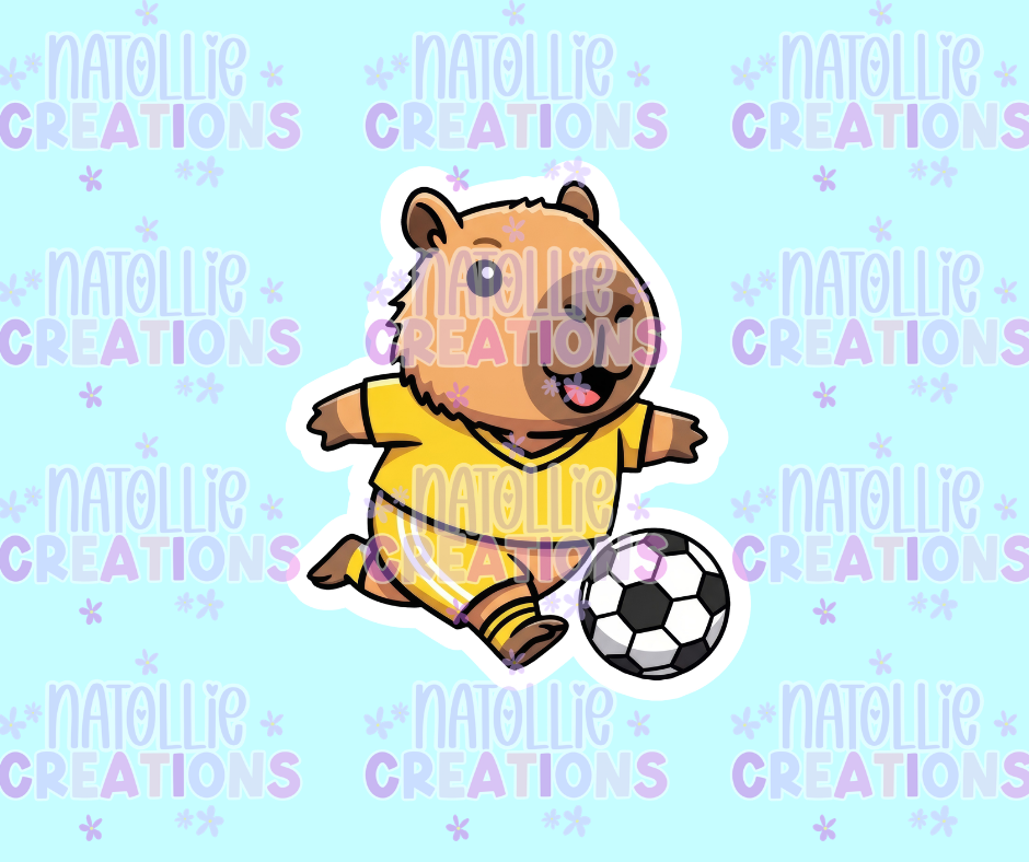 Soccer Capybara Die Cut Sticker