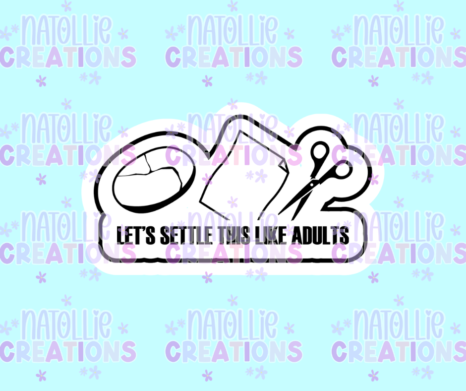 Rock Paper Scissors Die Cut Sticker
