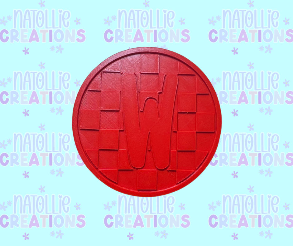 Checkered Alphabet Insert Freshie Silicone Mold