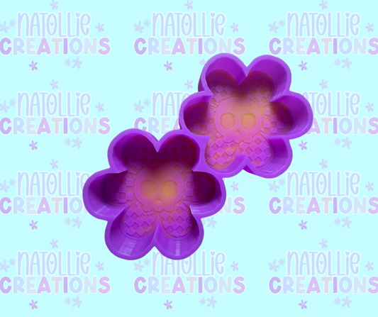 Skull Flower Vent Clip Freshie Silicone Mold