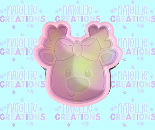 Reindeer W/ Bow Freshie Silicone Mold