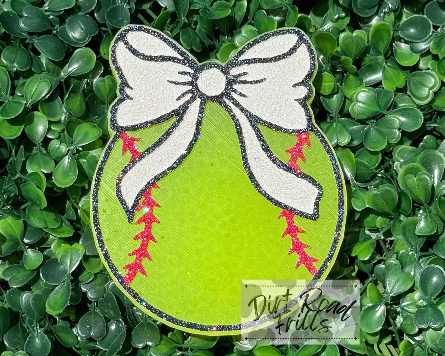 Baseball / Softball W/ Bow Freshie Silicone Mold