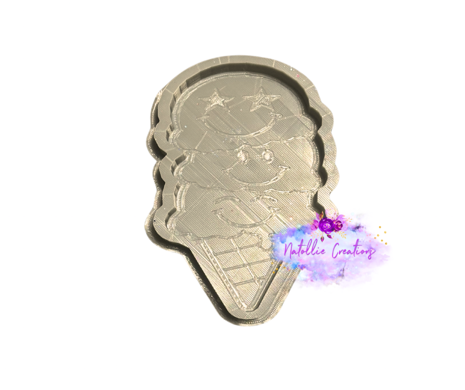 Retro Ice Cream Cone Freshie Silicone Mold