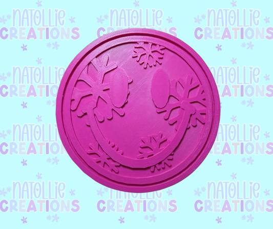 Snowflake Smiley Insert Freshie Silicone Mold