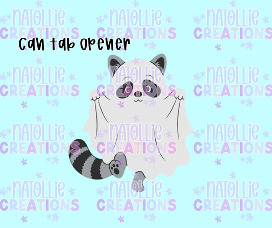 Raccoon Ghost Can Tab Opener Keychain