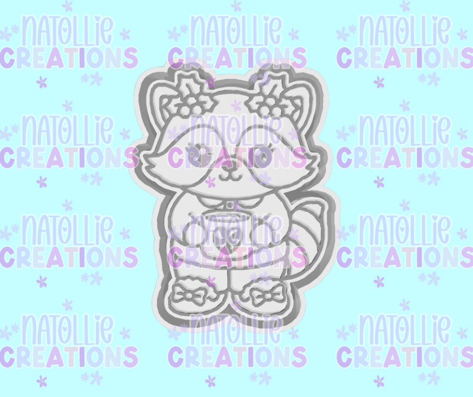 Christmas Pajama Raccoon Freshie Silicone Mold