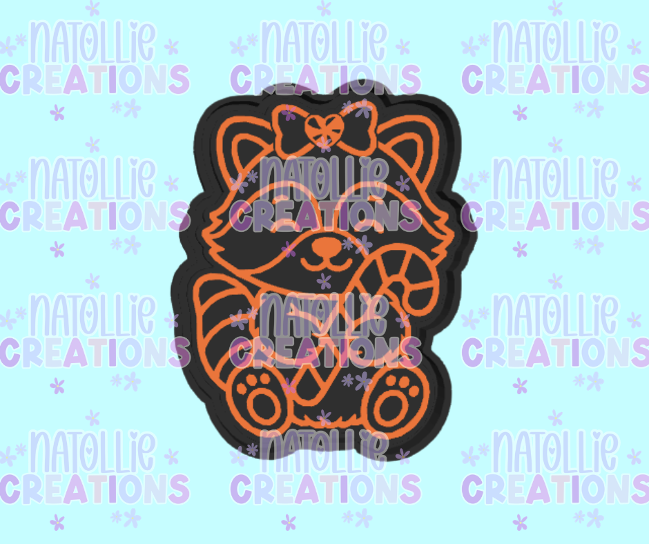 Candy Cane Raccoon Freshie Silicone Mold