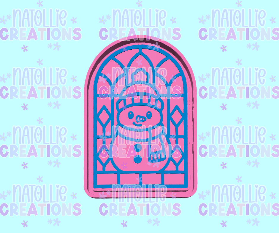Stained Glass Snowman Freshie Silicone Mold