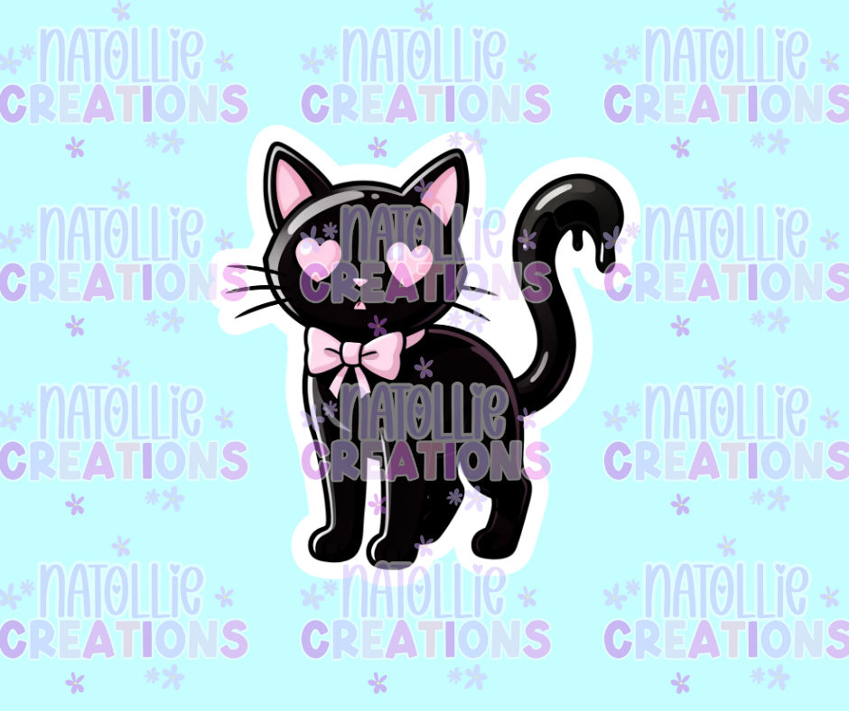 Standing Spooky Cat Die Cut Sticker