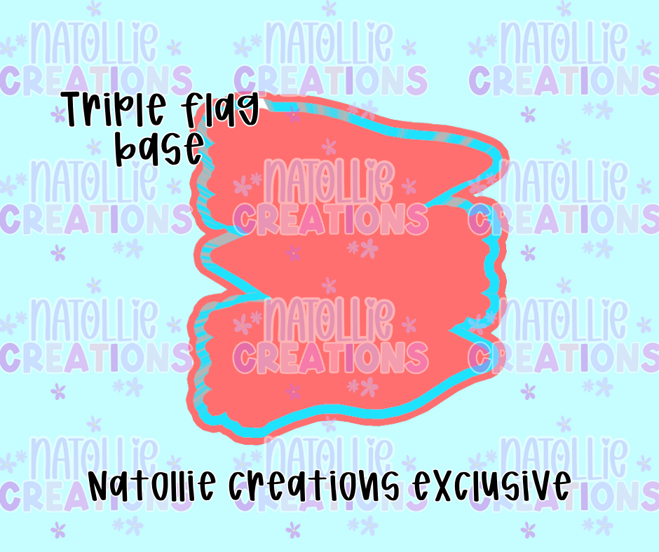 Triple Flag Base Freshie Silicone Mold