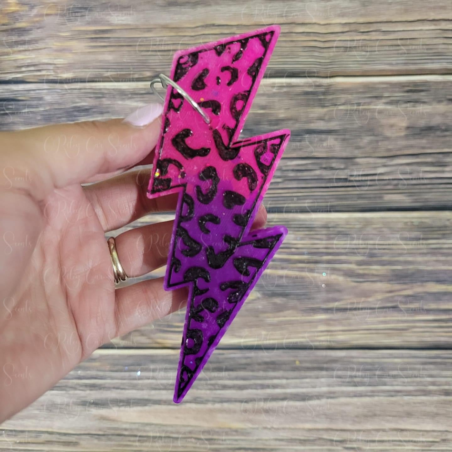 Cheetah Lightning Bolt Freshie Silicone Mold