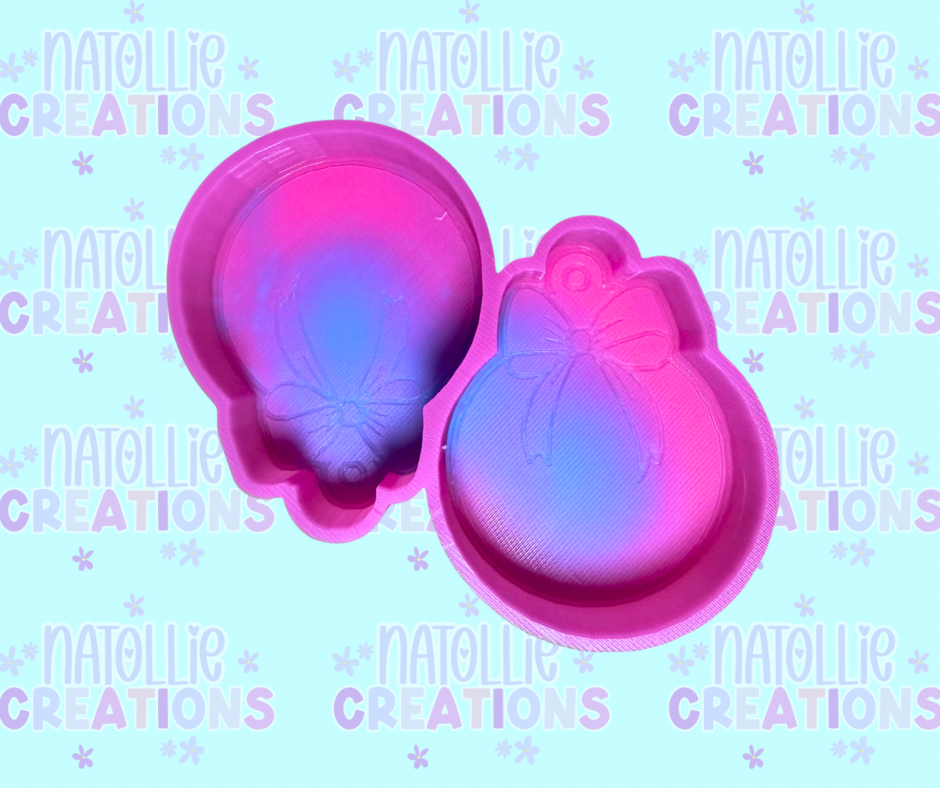 Ornament W/ Bow Vent Clip Freshie Silicone Mold