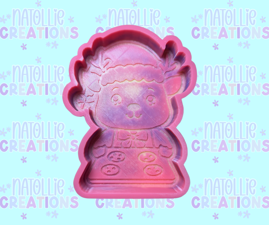 Reindeer Baking Cookies Freshie Silicone Mold