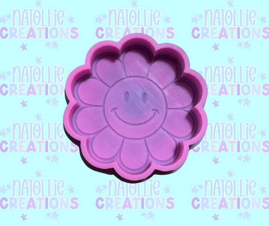 Smiley Retro Flower Freshie Silicone Mold