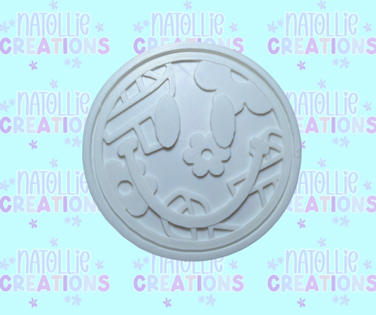 Floral Awareness Ribbon Smiley Insert Freshie Silicone Mold