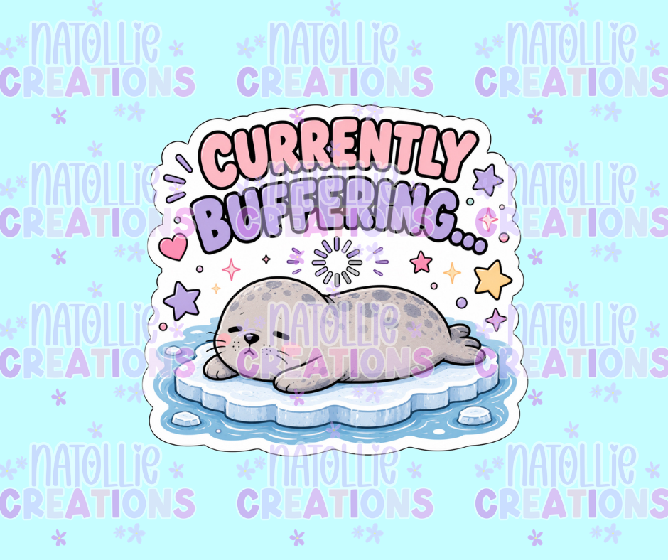 Currently Buffering Die Cut Sticker