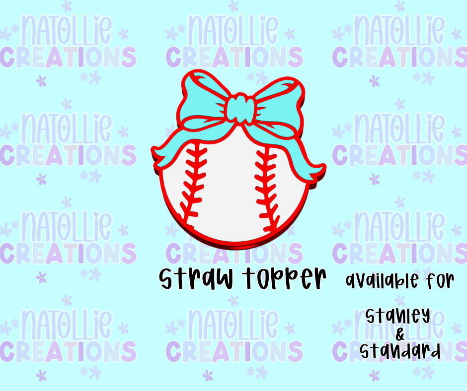 Baseball Straw Topper