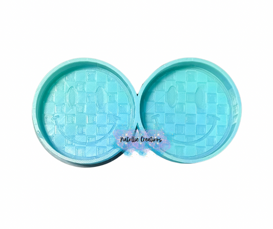 Checkered Smiley Vent Clip Freshie Silicone Mold
