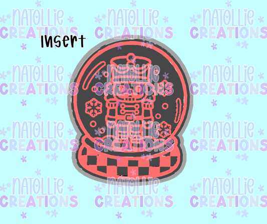 Nutcracker Checkered Snowglobe Insert Freshie Silicone Mold
