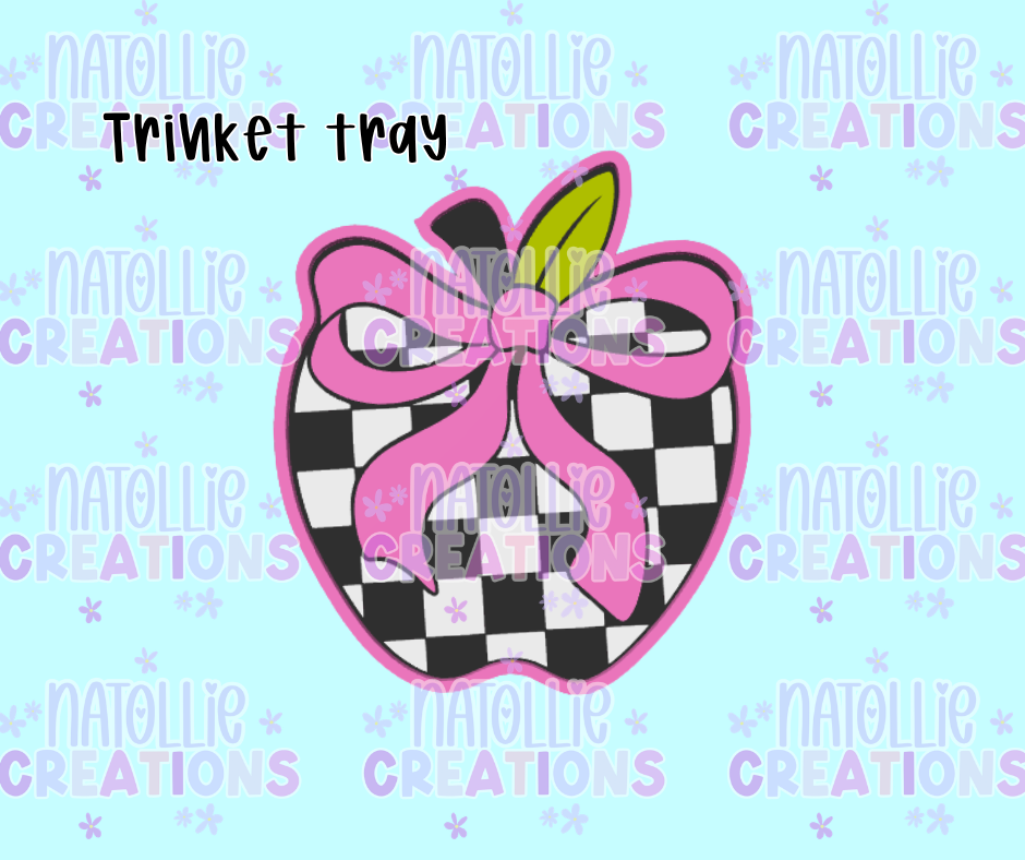 Checkered Apple Trinket Tray