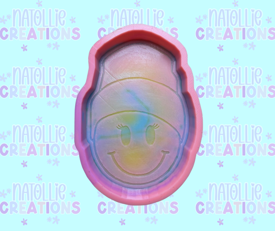 Girl Beanie Smiley Freshie Silicone Mold
