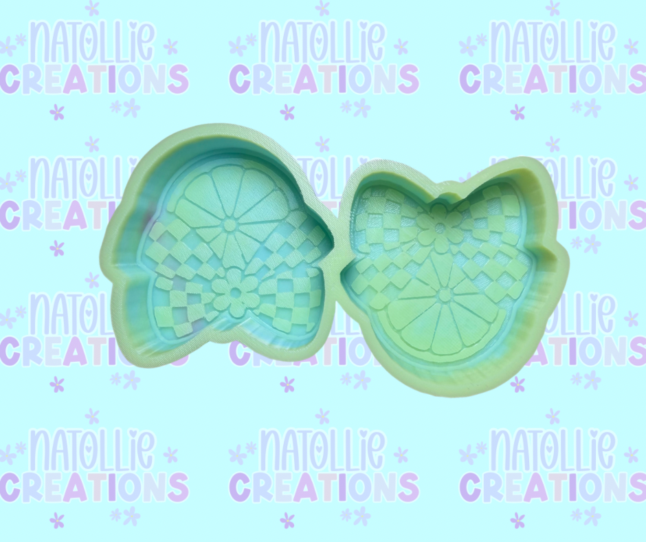 Checkered Bow Citrus Slice Vent Clip Freshie Silicone Mold
