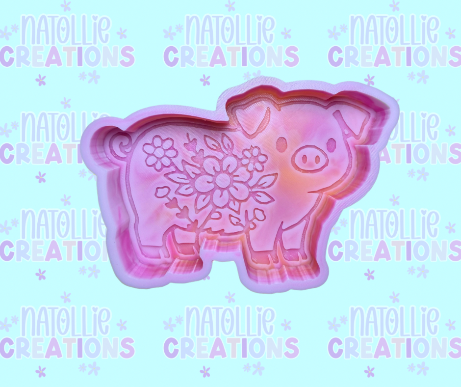 Floral Pig Freshie Silicone Mold