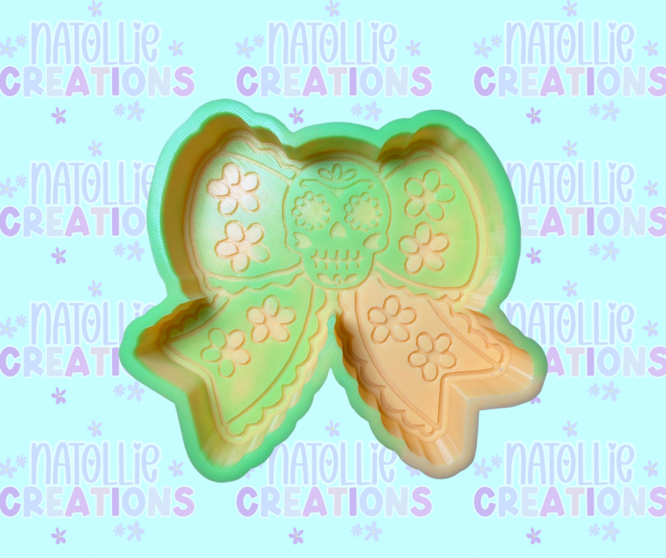 Sugar Skull Bow Freshie Silicone Mold