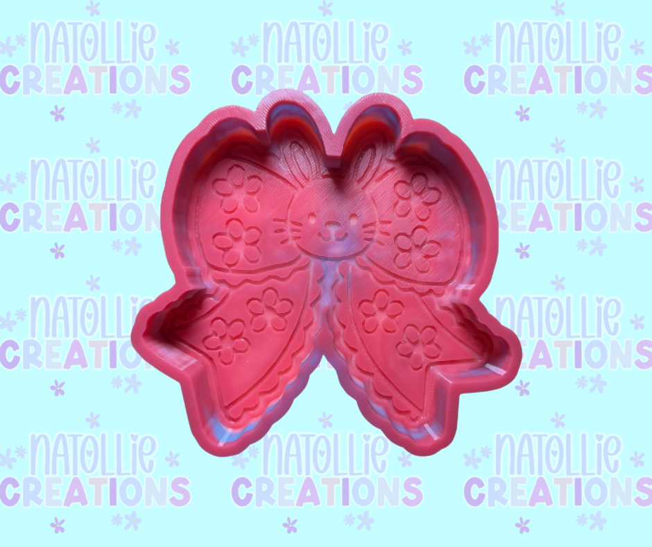 Floral Bunny Bow Freshie Silicone Mold