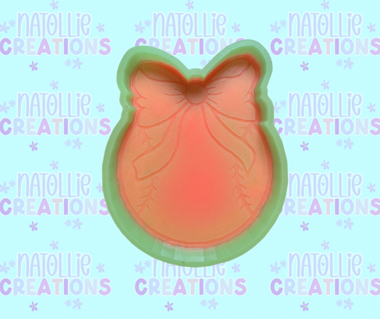 Baseball / Softball W/ Bow Freshie Silicone Mold
